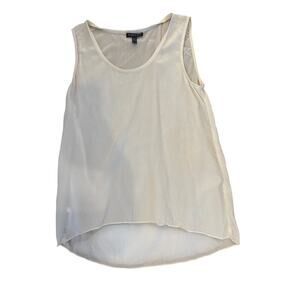 Eileen Fisher Petite Sleeveless Top cream Womens Petite Small Washable Silk